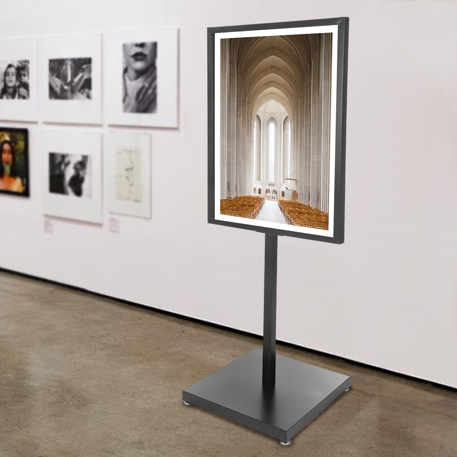 Oukaning Information Display For Posters Measuring 64 X 89 Cm, Double-sided, With A Height Of 167 Cm