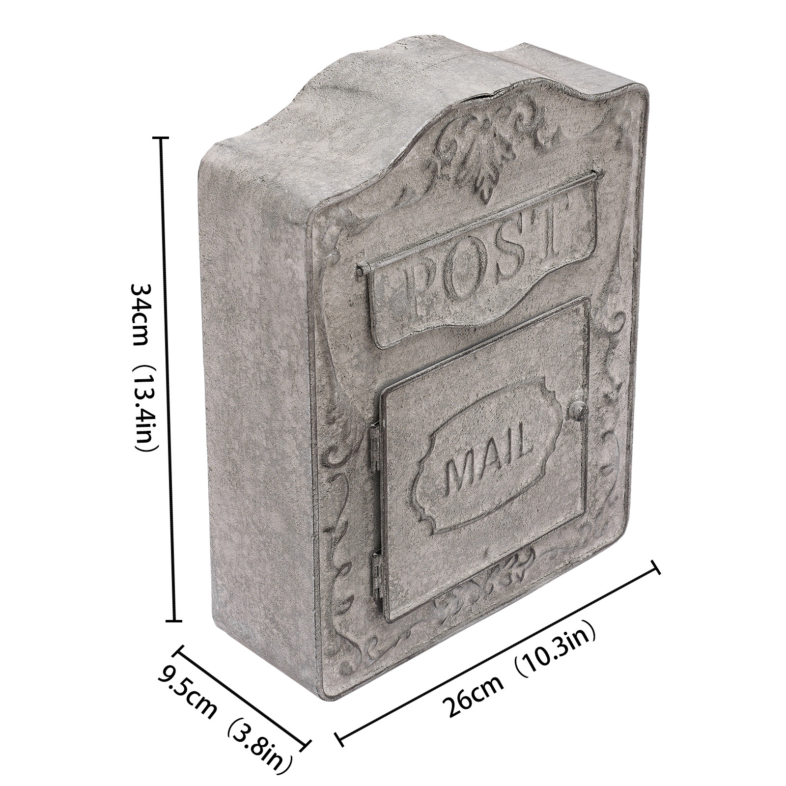 Image of Wall-mounted Letter Box, Iron Home Decoration Metal Letter Box, 10. 3*3. 8*13. 4 Inch Rustic Metal Letter Box For Hanging On Most Walls, Shed, Gate, Garage For Receiving Mail