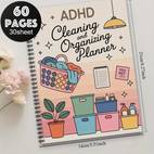 1pc adhd book laundry basket design adult motivational checklist notebook date monthly planner for home office ideal gift for adhd patients colleagues