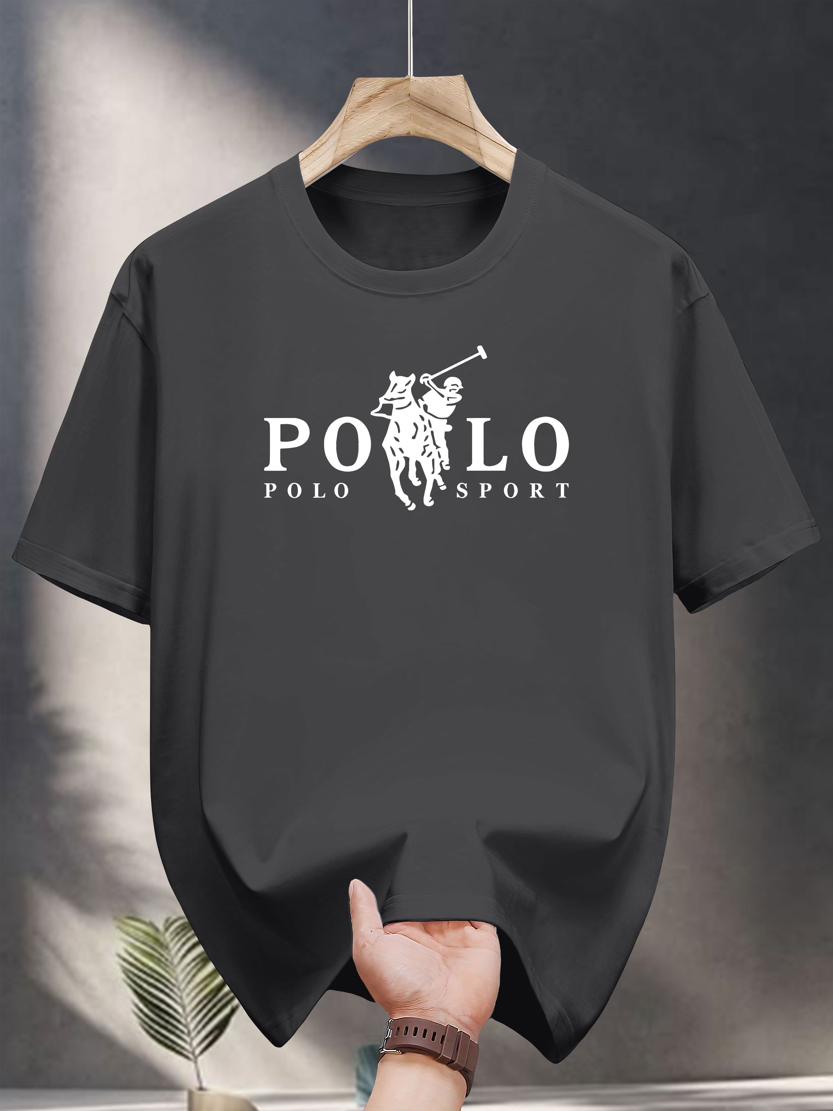 Men's Heavyweight 200gsm 100% Cotton Sport Graphic T-Shirt - Black Crew Neck Casual Tee for Everyday & Formal Summer Outfits - Breathable Everyday Essential Shirt