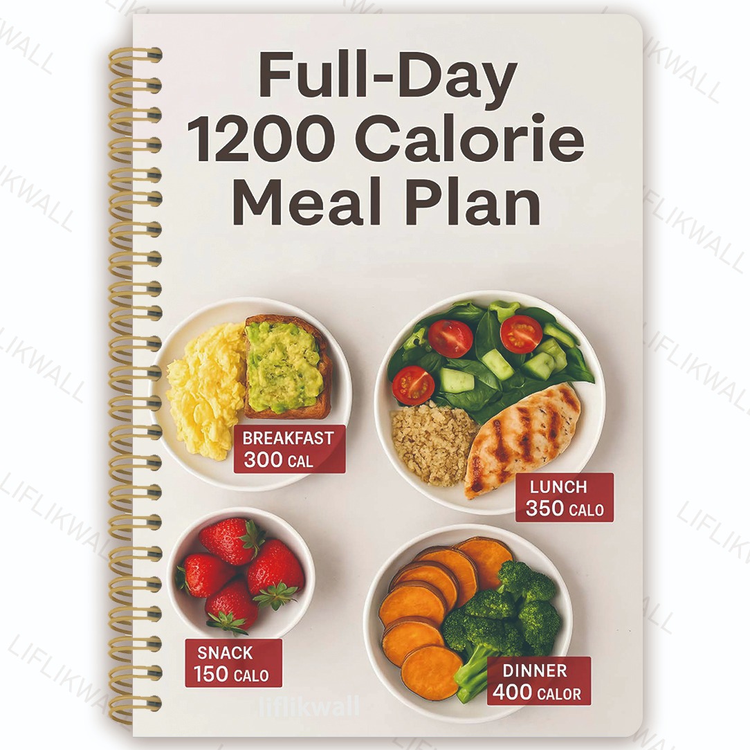 TEMU 1 A5 Sized Full-day 1200 Calorie Meal Plan Blank Recipe Planner, Recipes With Interesting Recipe Plans, Ideal For Weight Loss, , And Tracking