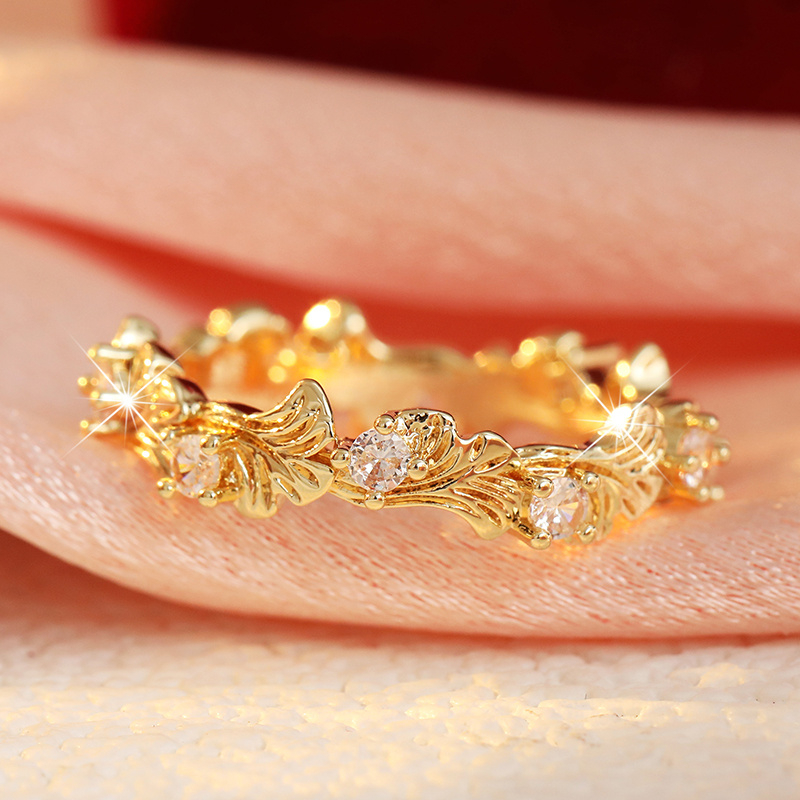 Bohemian Plated Ring with Sparkling Synthetic Stones, Gift