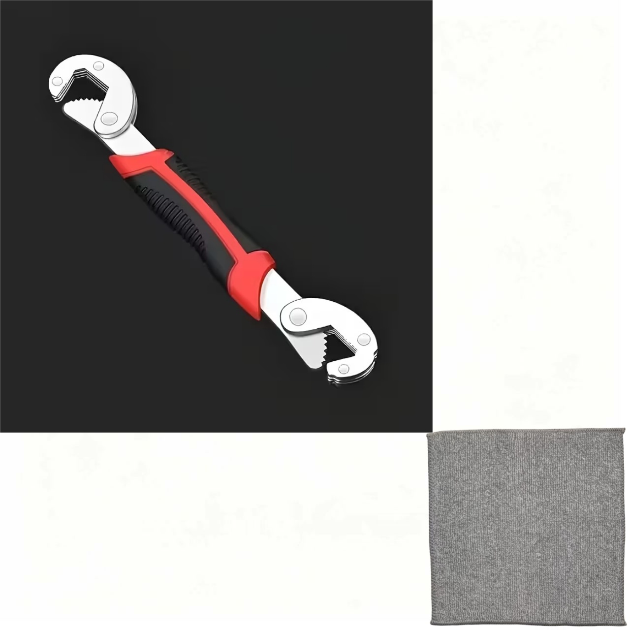 TEMU 2pcs (1 Wrench + 1 Cleaning Cloth), Heavy-duty Adjustable Tool Set - Multi-functional Wrench And Pliers Combination, Suitable For And , Durable