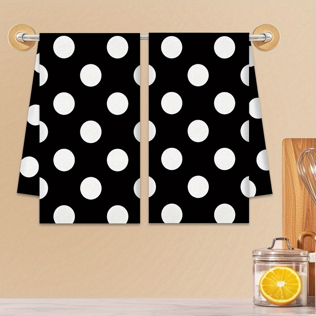 TEMU 2pcs 18x26 Inches Kitchen Bathroom Towels Gifts Polka Dot Kitchen Towels On Displayhousewarming Gifts Hoilday Gifts Home Decor Towels Dishcloths