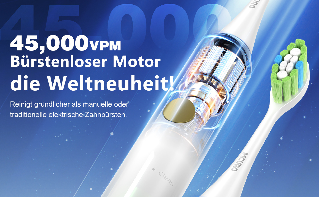 Elektrische tandenborstel met lange levensduur, 6 borstelkoppen en geen vervelende opladen meer, vier kleuren, verjaardagscadeau, nieuwjaarscadeau