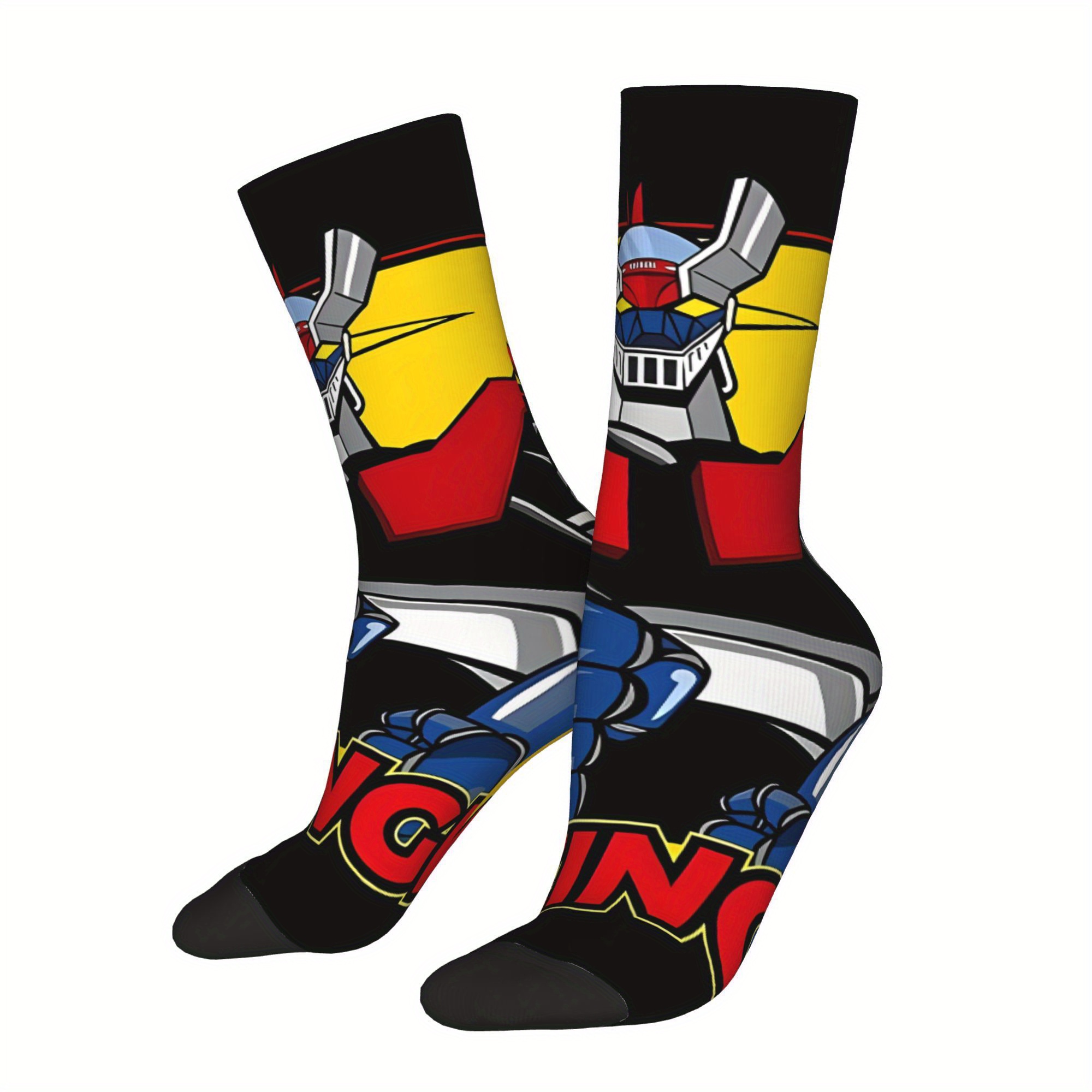 TEMU 1 Pair Anime Style Printed Men's Socks Novelty Sock