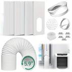 10pcs portable air conditioner window ventilation set with 4 sliding sealing panels and 5 9 inch exhaust pipe adjustable universal portable ac window guide for horizontal and vertical sliding windows