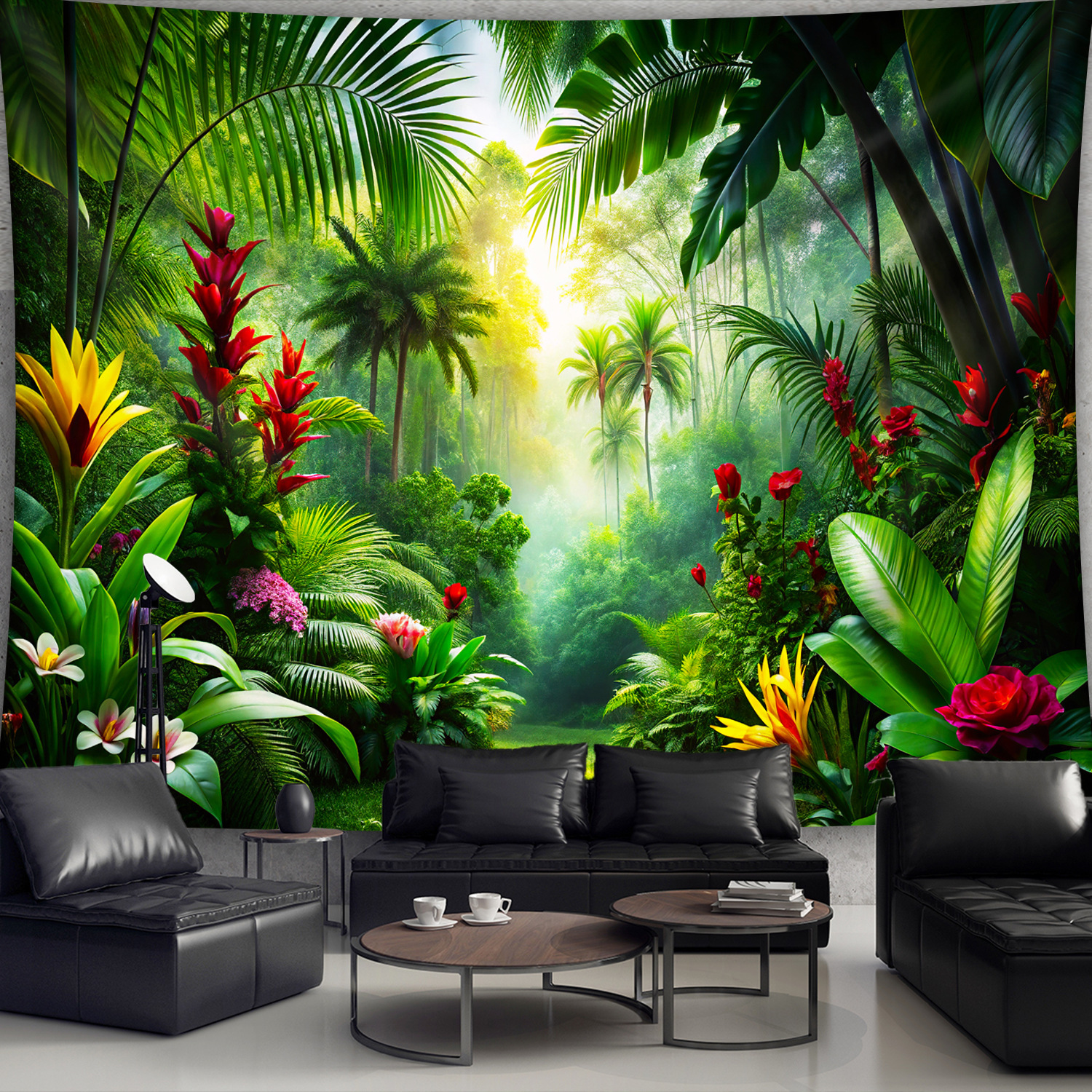 TEMU A Large-sized Tapestry Featuring A Forest Landscape Photo, Printed On Polyester, Perfect For Decorating Living Rooms, Bedrooms, Offices, Rooms