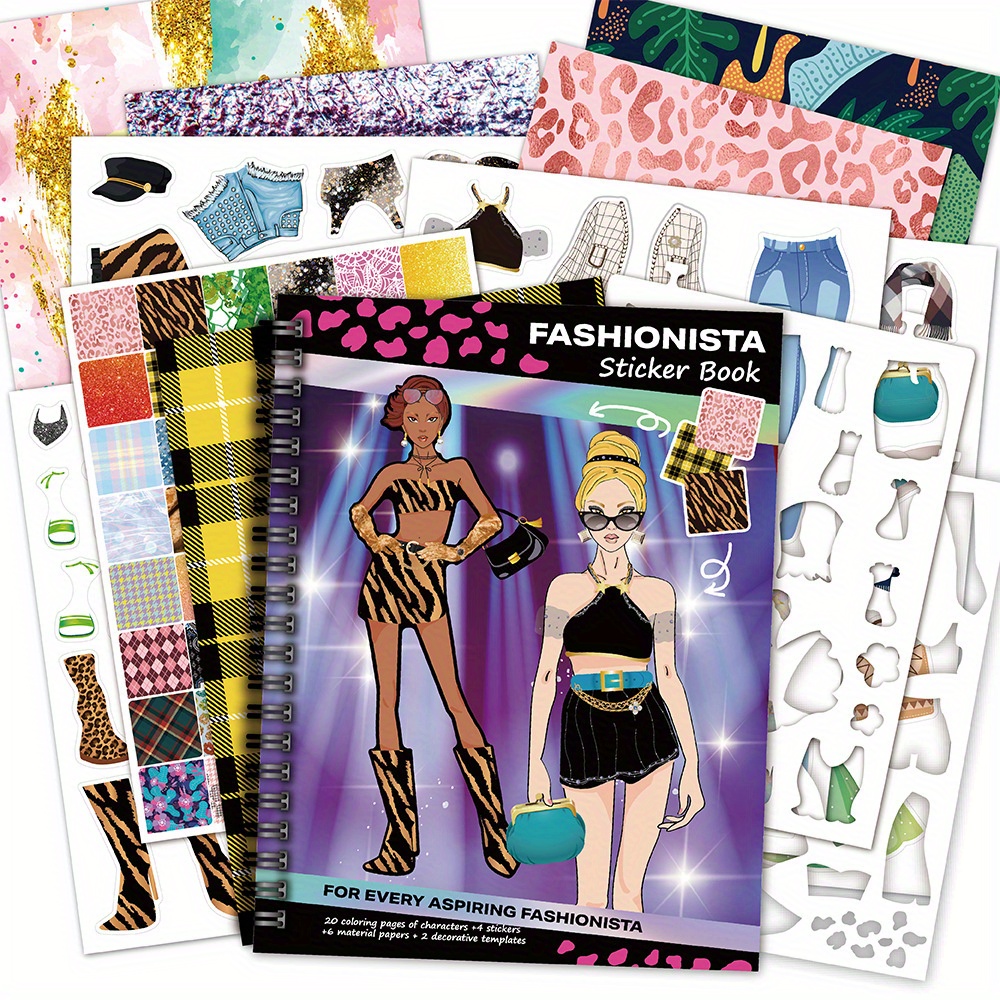 20 Character Sketches to Color In, Over 100 Matching Stickers -  -in-1 Coloring & Dress Up Book for Adults, Perfect Halloween and Christmas Gift