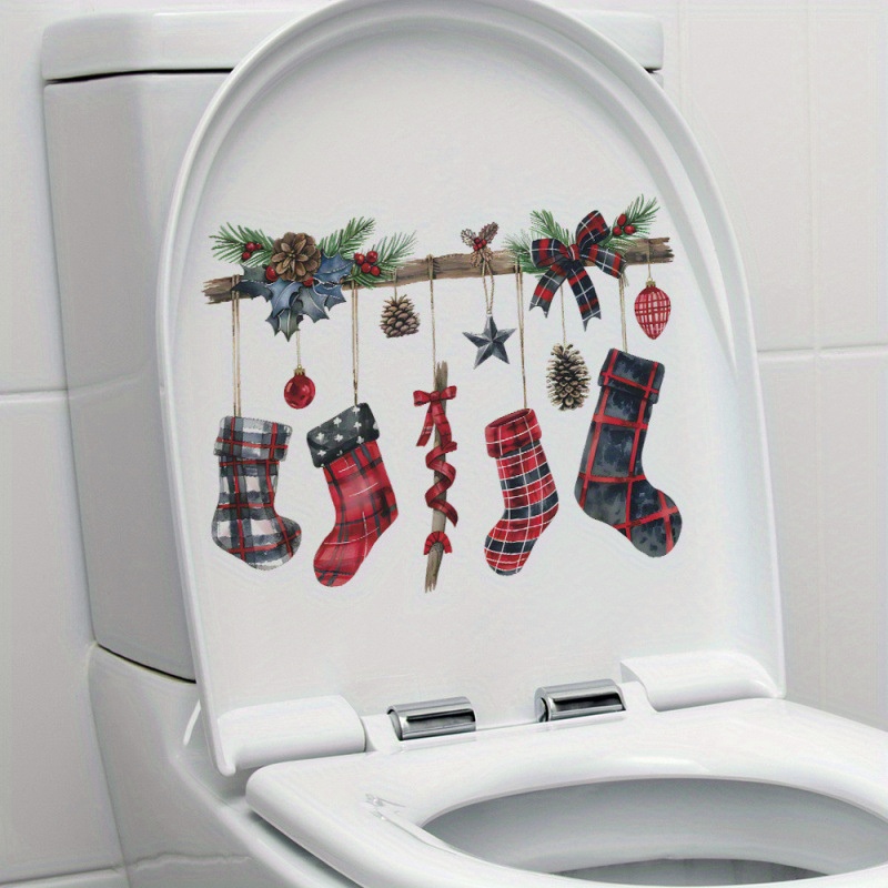 Christmas Stocking Hanger, Bedroom Toilet Sticker, Home Decoration Wall Sticker, Self-adhesive Sticker