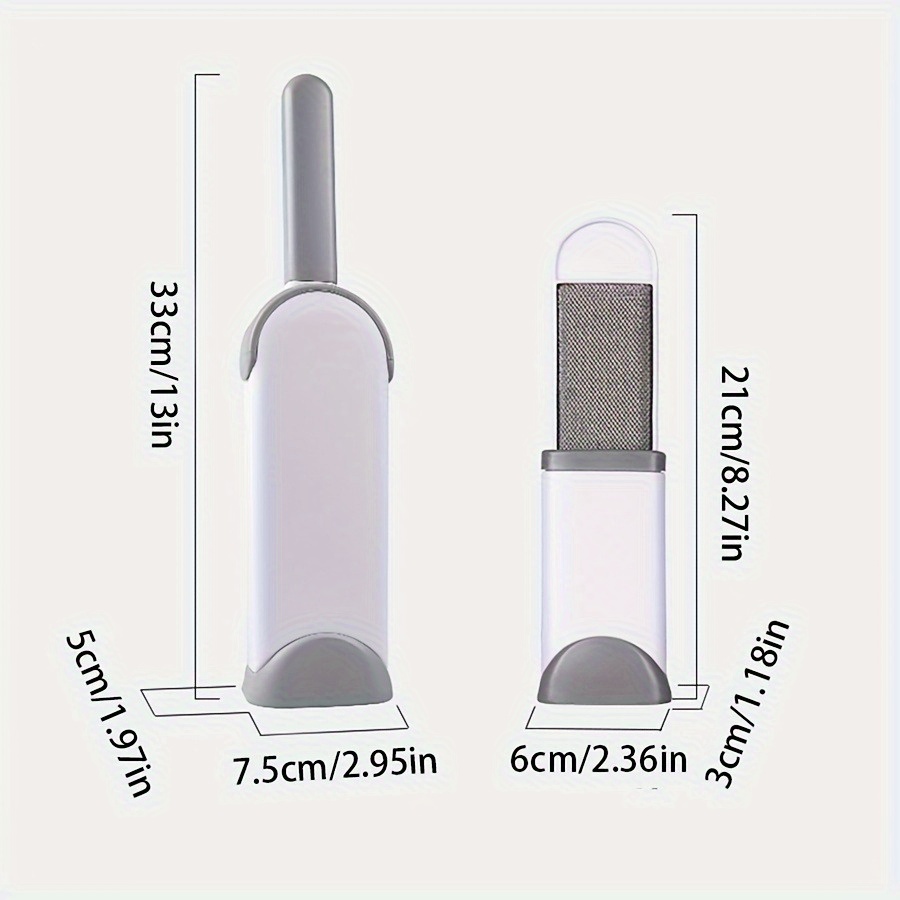 Double-Sided Dust Brush with Storage Box Extended Design, Pet Hair Remover Brush Remover, Hair Removal Brush, Manual Static Electricity Cleaning Tool, Reusable, Suitable for Cats, Clothes, Sofas, Bedding, Furniture and Carpets