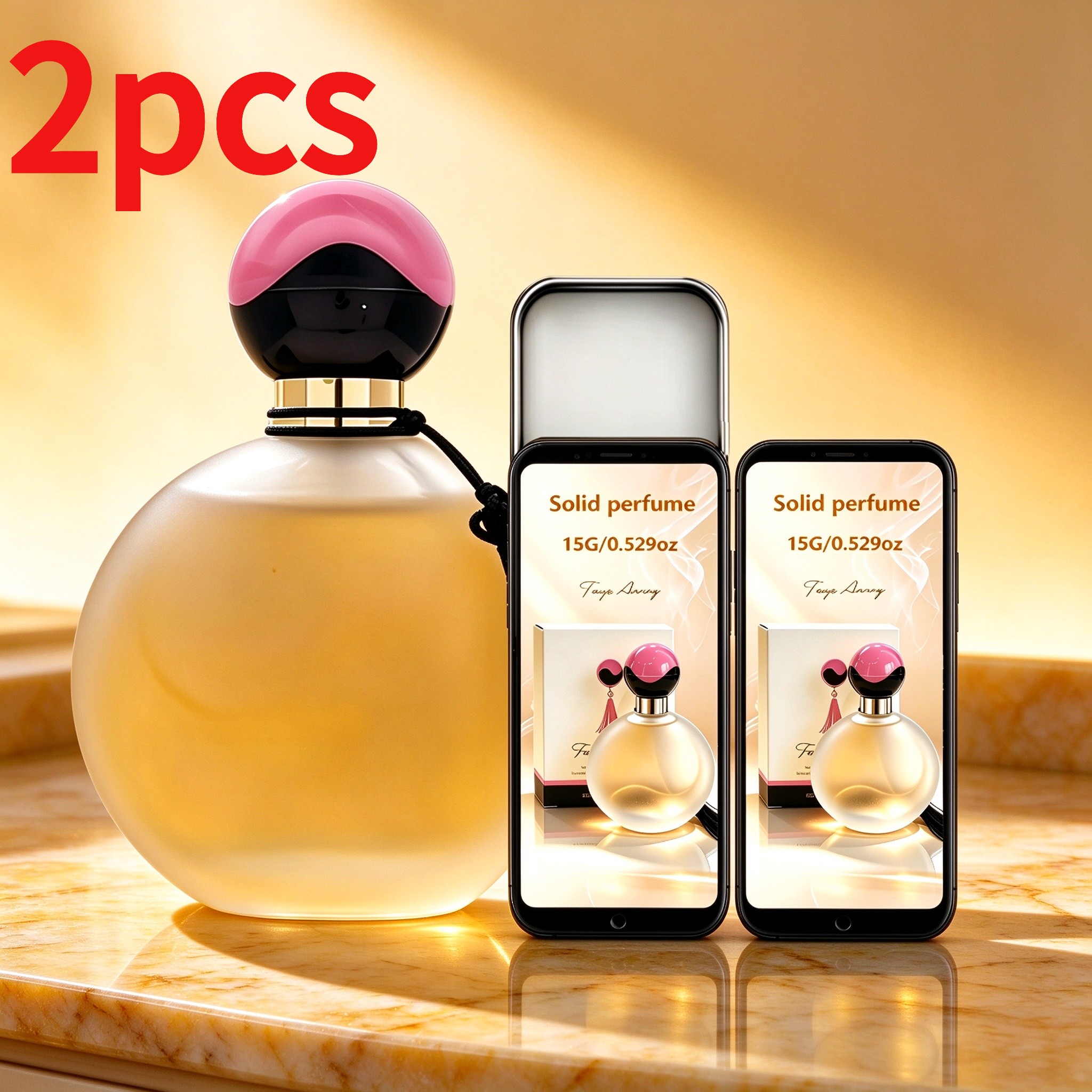 2pcs Solid Perfume Balm for Women, Long-lasting Floral Scent, Portable Solid Perfume, Luxury Bottle, Perfect Christmas & Birthday Gift for Dating, Daily Wear