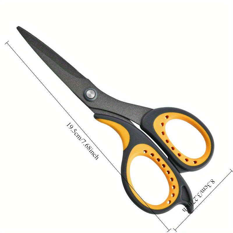 1pc Stainless Steel Scissors With Coating And Glue-resistant Handles - Rust-proof, Office Shears Suitable For Cutting Paper And Tightening Ropes, Perfect For Crafts And , Featuring An