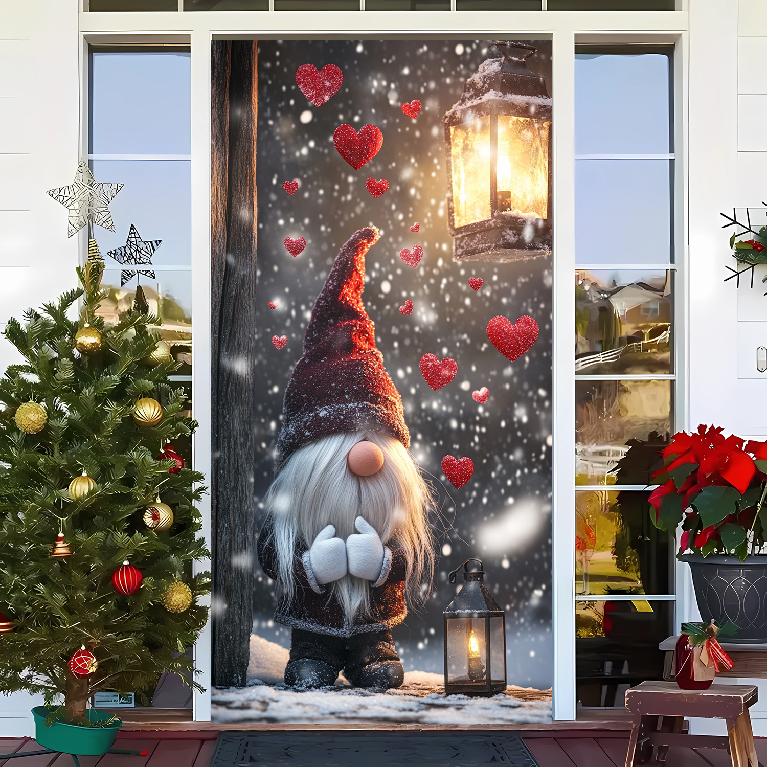 

2d Door Banner 1pc Polyester Door Banner - No-electricity Required Hanging Decoration For Indoor/outdoor Holiday Party, 35.4 X Inches