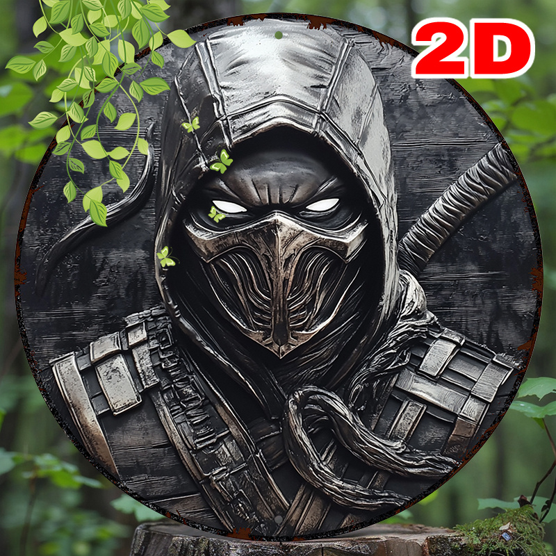 

Kombat Warrior Round Aluminum Sign - 2d Metal Decor For Kitchen & Home, Perfect Gift Idea, Room Decor