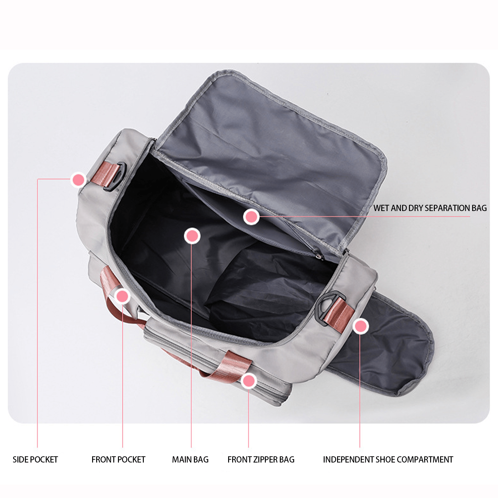 Travel Bag Designed for Fitness Dumbbells, Versatile Duffel Bag And Backpack, Spacious Nylon Travel Bag, Lightweight, Ideal for Gym, Sports, And Overnight Trips