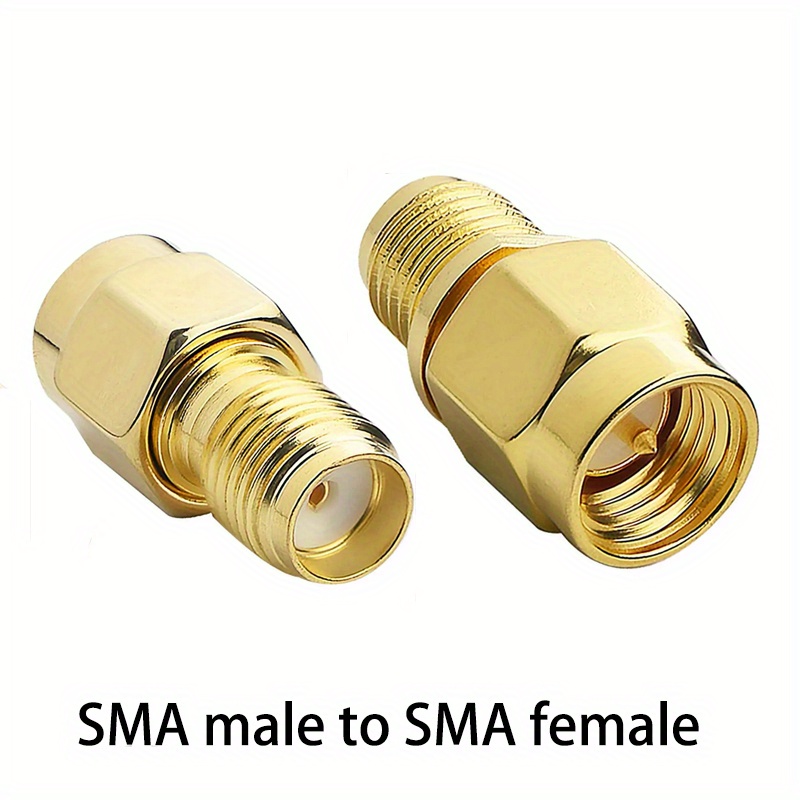 2 stuks SMA naar RP SMA Adapter RF Coaxiaal Connector SMA Man naar RP-SMA Vrouw Converter Goudgelegerd Koperen Messing