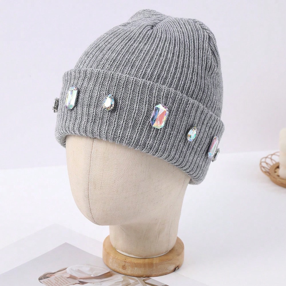 TEMU 1pc Niche Beanie - Lightweight Fit Suitable For, Sparkling , Hand Washable Winter Hat For New Year Parties, Streetwear & Fashion Accessory
