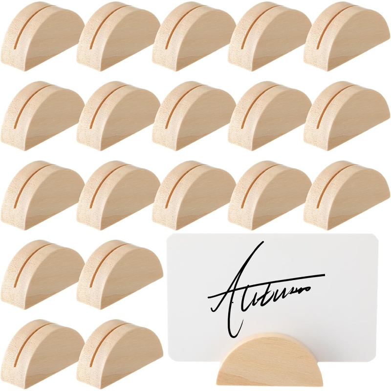 TEMU 24pcs Wood Grain Numbered Table Indicators (1-24) - Lightweight And Durable Seating Cards For Weddings, Parties, Banquets, Restaurants - Elegant