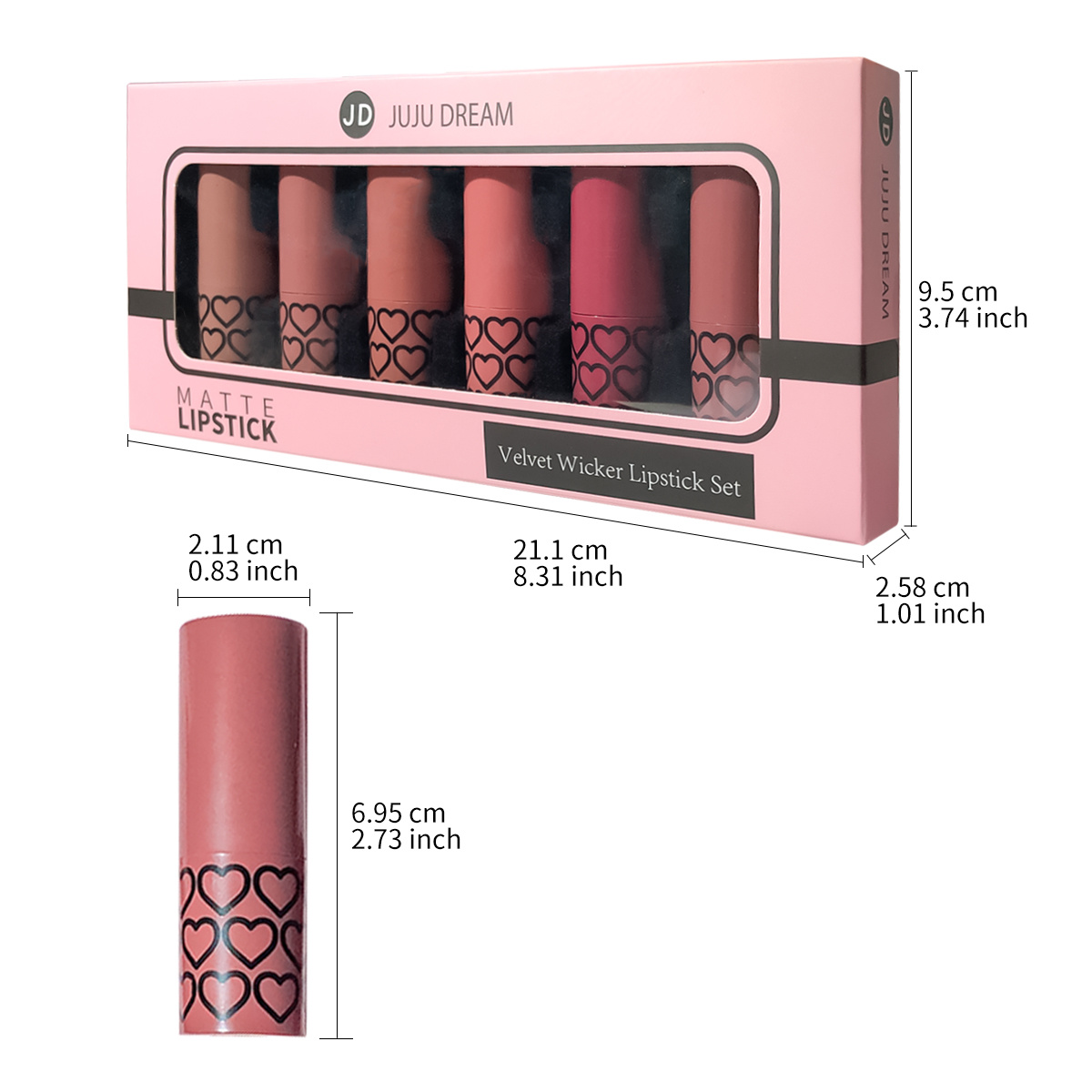 6-Color Matte Lipstick - A Set for Christmas And Halloween, Long-Lasting, Smudge-Resistant, Luxurious Velvet End, Unisex Gift - JUJU Dream