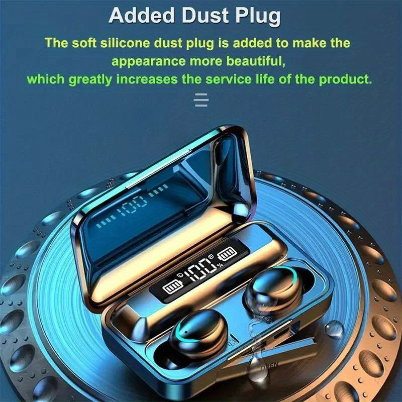 TWS Wireless Earbuds with Hi-Fi Stereo Sound, Waterproof Design, And Built-In Microphone for Sports