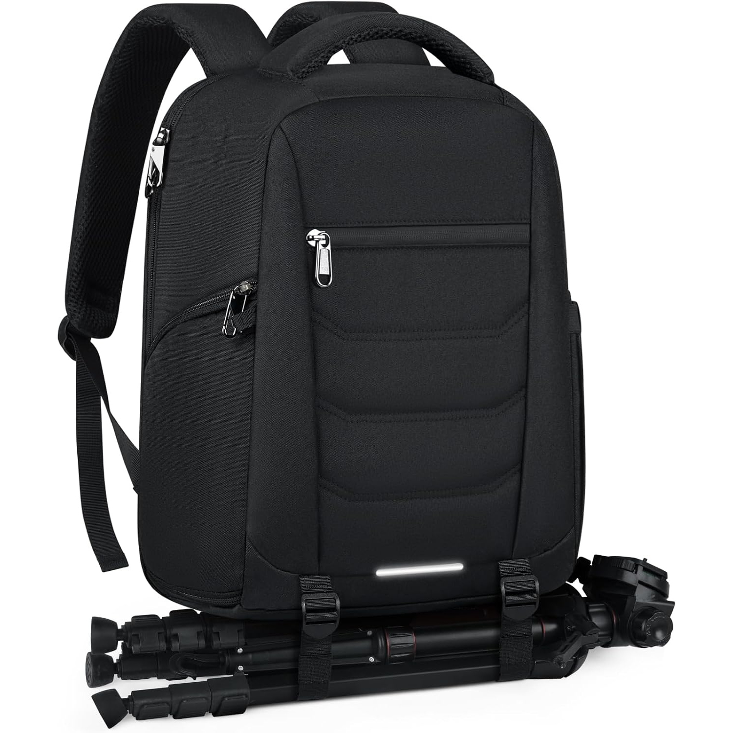 Rainsmore Camera Backpack Large- Camera Bag Slr For Photographers, Camera Backpack With 14 Inch Laptop Compartment, Camera Backpack Camera Bag Large Compatible With Black