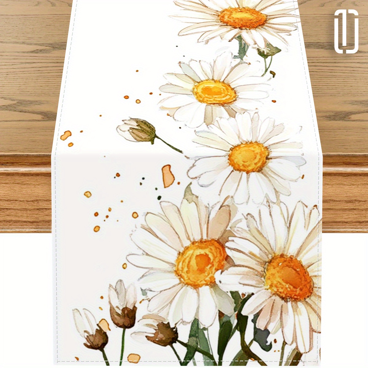 

1pc, Flower Floral Table Runner, Spring Summer Seasonal Kitchen Dining Table Decoration For Indoor Outdoor Home Party Decor 13 X 72 Inch, Tablecover Decor