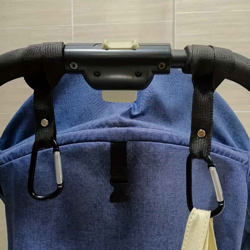 2pcs Multifunctional Auxiliary Hook Connectors | Suitable For Hanging Diapers, Tissues, And Organizing Essentials On Strollers, , Bicycles, And Camping - Polyester Fiber