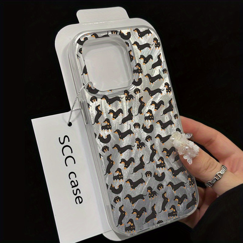 TEMU Phone Case: Cute Full-screen Dachshund Pattern Tpu Case Suitable For Iphone 16 Pro Max, Iphone 15/14/13 Pro/12/11/7/8 Plus/x/xr/xs Max, Stylish