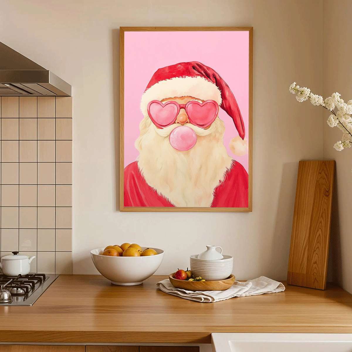 TEMU 2d Flat, 2d Flat, 1pc 2d Flat Prints Featuring Santa Claus Art In A Watercolor Style, Designed For Wall Decoration. Unframed Canvas Prints Are