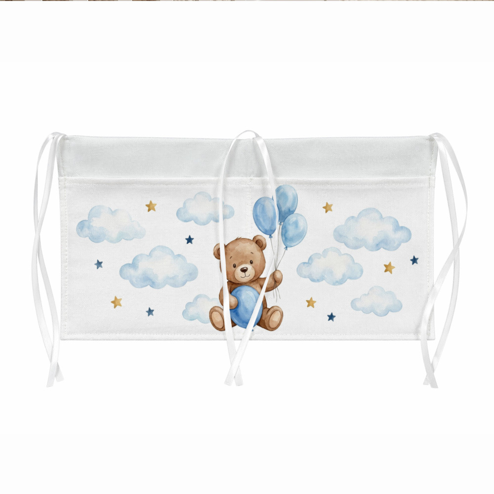 TEMU 1pc Watercolor Soft Wall-mounted Storage Bag Bear Balloon Multi-use Door Back Closet Organizing System, Ideal For Clothing, Additions And Daily