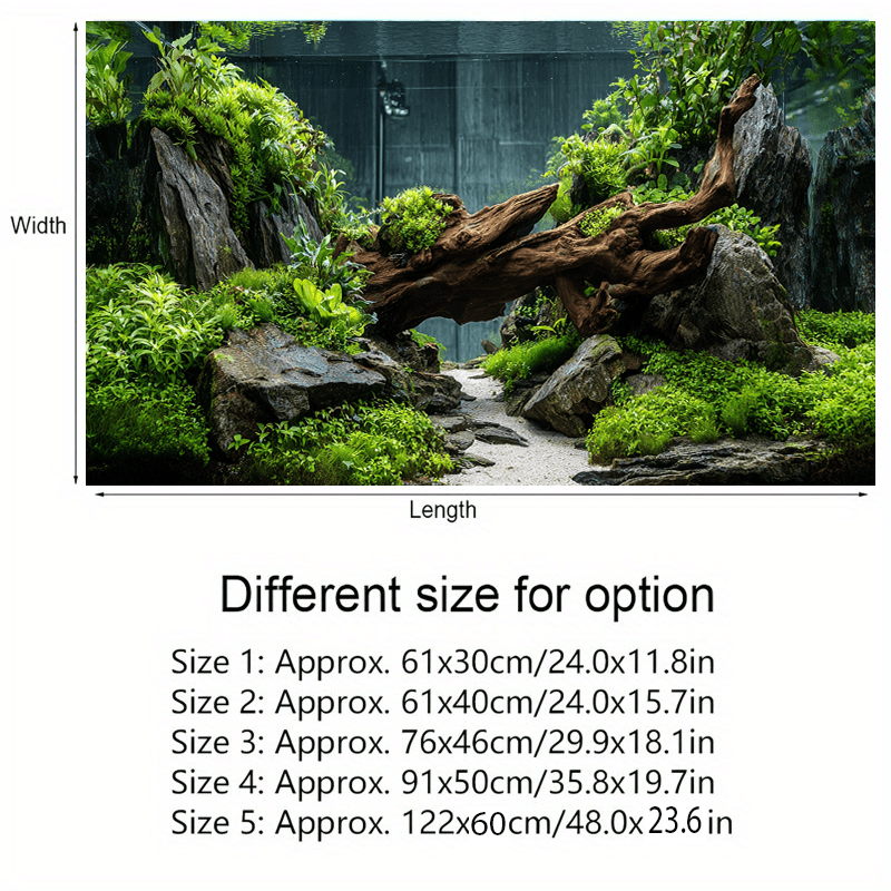 TEMU Aquarium-Hintergrund 3D-Aufkleber, Fischbecken-Hintergrundpapier Tapete, Aquarium-Deko-Aufkleber, Hintergrundposter, Aquarium-Zubehör,