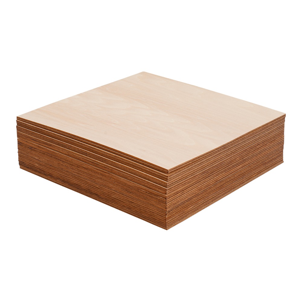 TEMU Planches et Toiles pour , Planches en Bois 30pcs Feuilles de Tilleul 30X30Cm 3Mm d'Épaisseur Carrées Vides en Bois Grain de Bois Artisanat pour