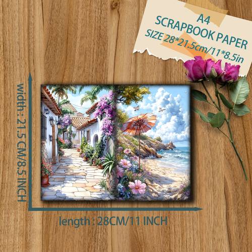 retro collage inner pages paper craft printing fantasy animal garden scene 10 sheets of diary decoration paper for handmade creative