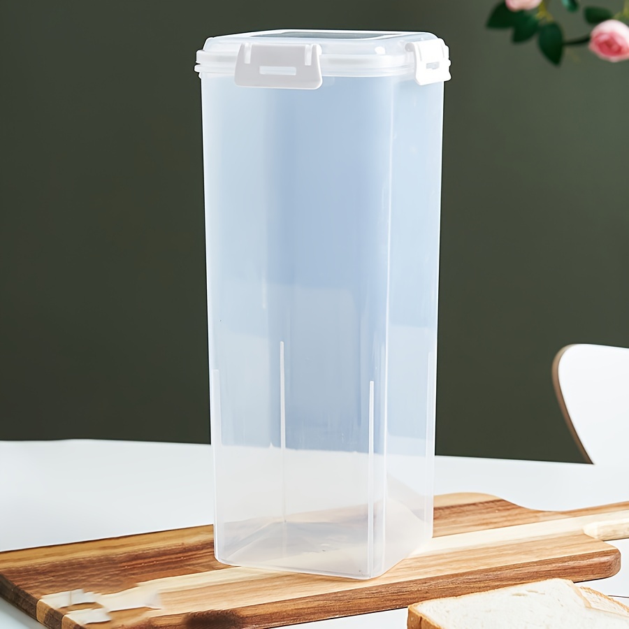 TEMU 1pc Plastic Bread Box With - Freezer Safe Rectangular Bread Storage Container, Reliable Sealing, Suitable For Kitchen Freshness- Upgraded Locking Bread Storage Box
