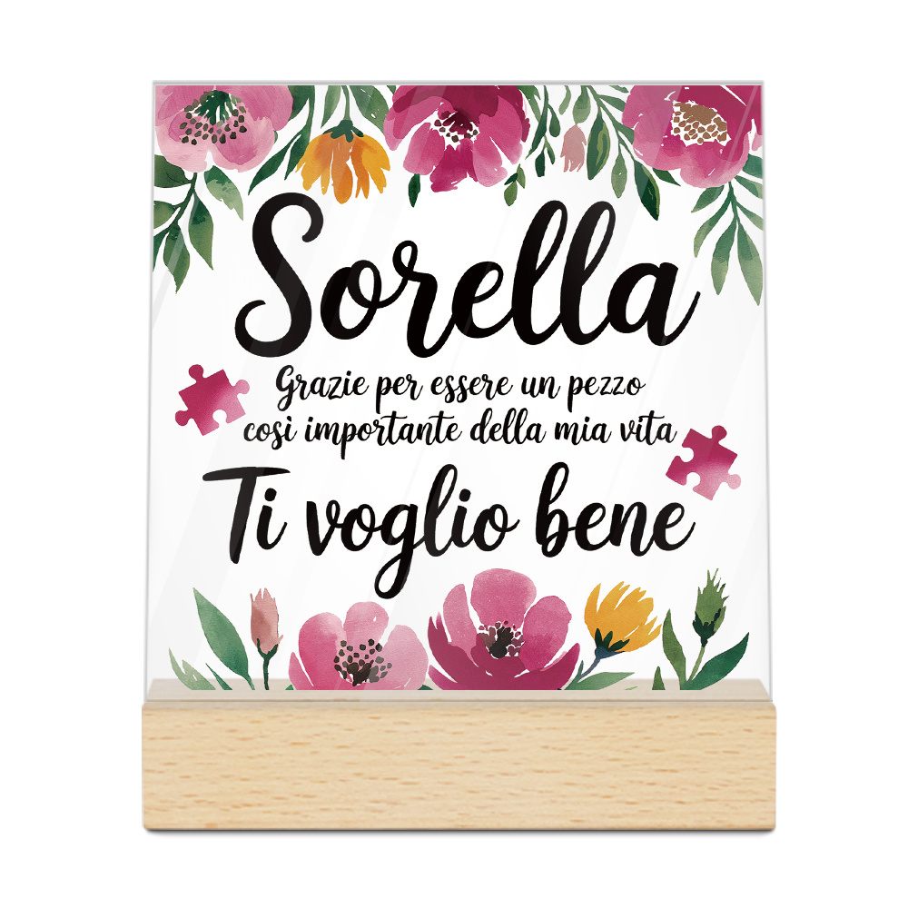 TEMU 2d Flat, 2d Flat-[2d Flat][plane] Putuo Decoration Sorella Ti "- Italian Crystal Desk Calendar With Wooden Base, , Modern Home Decoration,