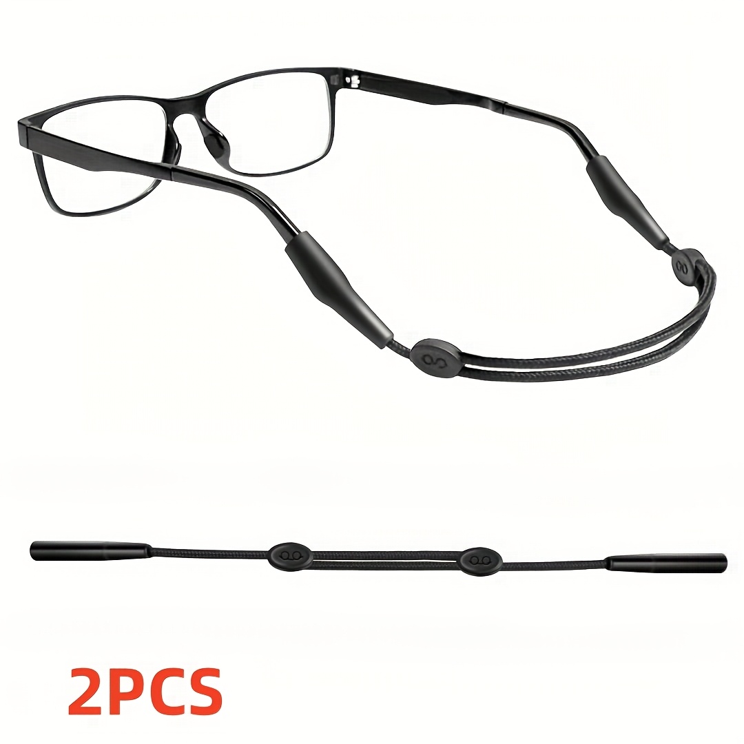 2-pack Adjustable Sports Glasses Strap - Durable Nylon Material, Non-slip Fashionable Rope, Suitable For Active , With Wire