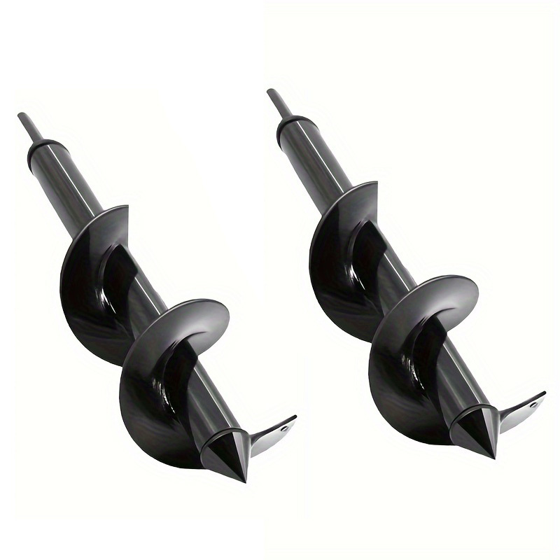 TEMU 2pcs Set - Heavy-duty Garden Auger Drill Bit With Metal 4-inch X 12-inch - Digging Holes And Soil Mixing, 3/8-inch Hex Drive For Planting And