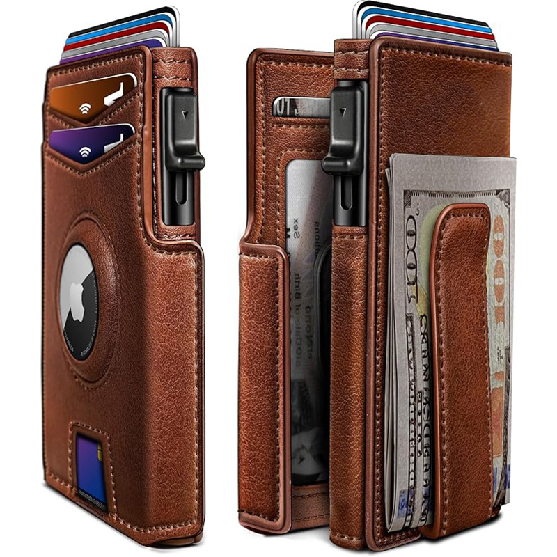 item picture Men'S Wallet with a Slim Magnetic Flip Design, Featuring Contrasting Color Microfiber, RFID Protection, And Ample Storage for Your Essentials