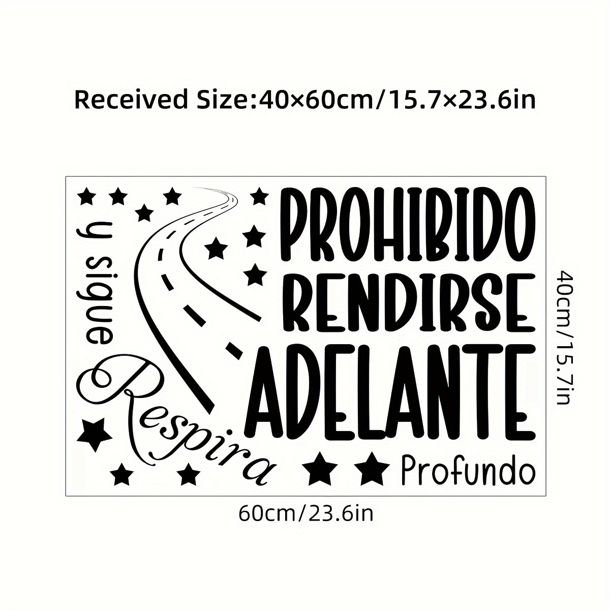 TEMU 1 ud. Adhesivo de pared con de , "Toma profundo y " corta motivacional en español, Adhesivo de pared artístico, Adecuado para dormitorio, ,