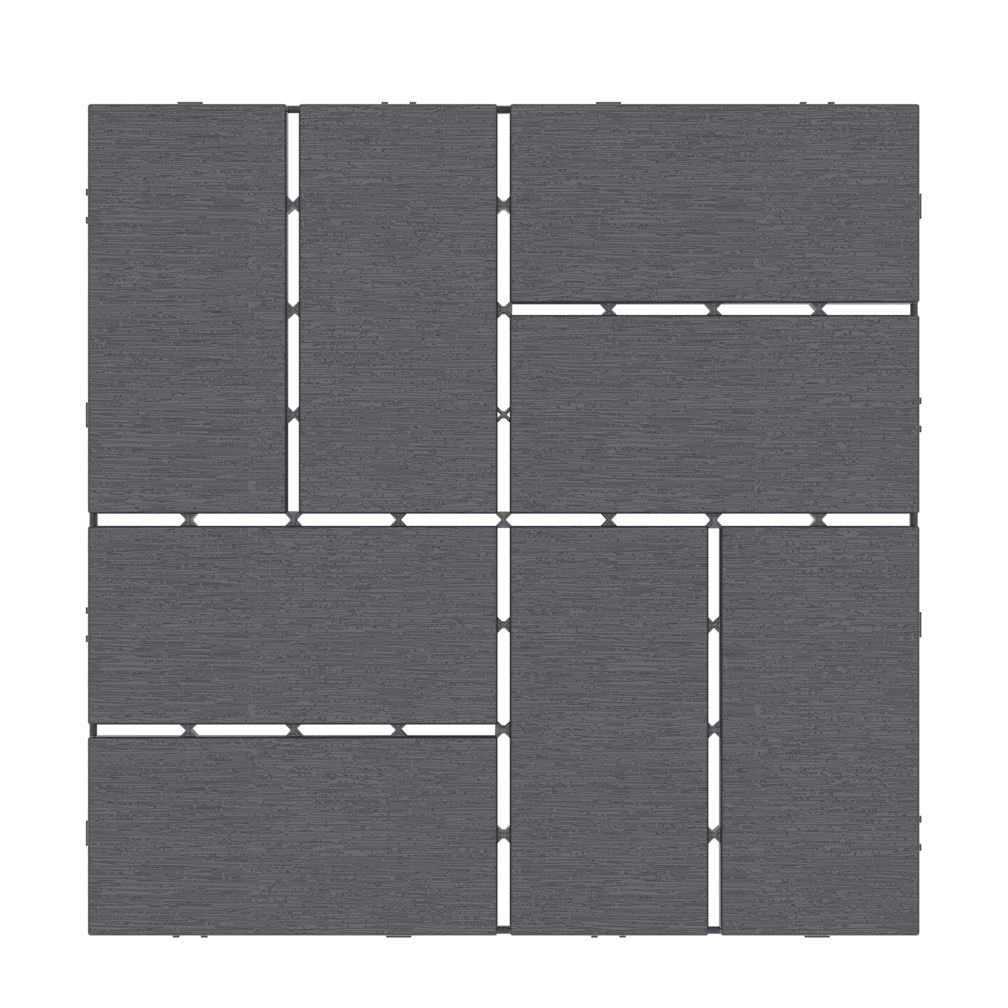 Image of 22/44pcs Plastic Deck Flooring, Simulated Wood Grain Flooring, Plastic Patio Flooring, Plug-in Installation, Outdoor Flooring For , Pool Areas, Gardens