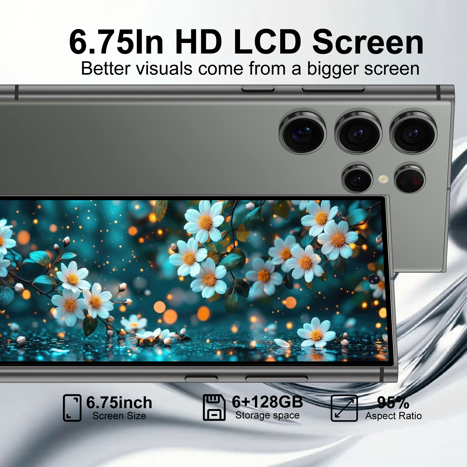 2026   6 128gb big storage   unlocked   smartphone 6 75 inch hd large screen 4100mah long lasting battery 8mp front 20mp rear hd dual cameras unlocked cell phone