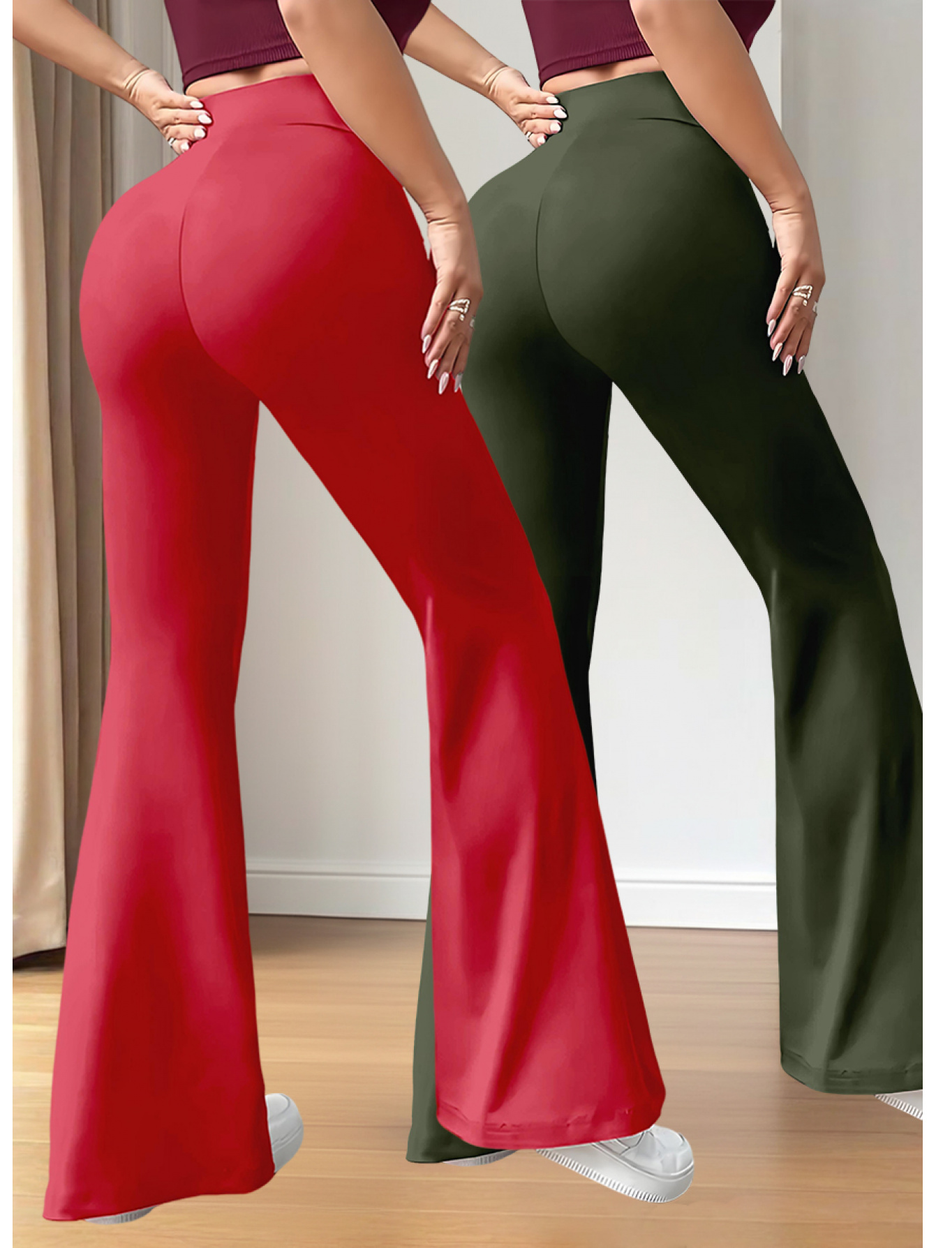 New Autumn Women's Clothing from Europe and America, Featuring Cartoon Line Art Animal and Spider Web Print Patterns, for Daily Casual Wear. Includes Two Pairs of Comfortable, Slim-Fit, Stretchy Fiber Fabric Straight-Leg Tapered Pants with Drawstring