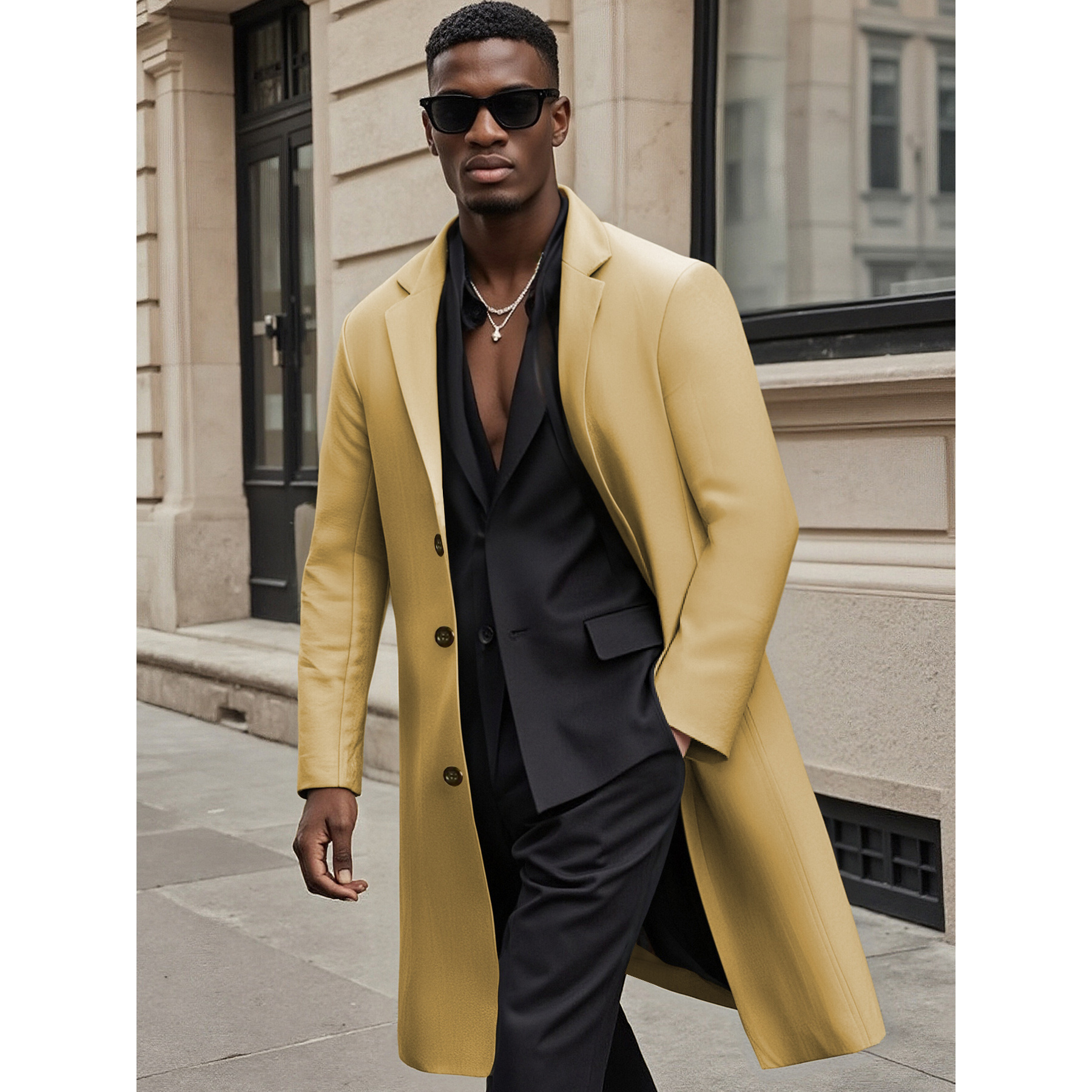 Dress Shirt Guy Wearing Trench Coat 2025 *'S Casual Long-Trench