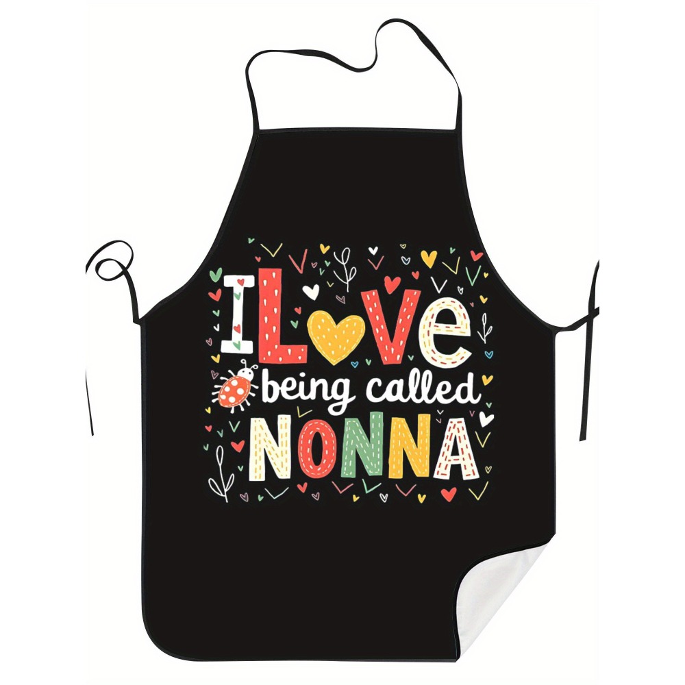 TEMU 1 Tablier de style italien "Nonna" - Un tablier de cuisine avec la italienne "J'adore qu''appelle Nonna" imprimée dessus, un cadeau sur le thème