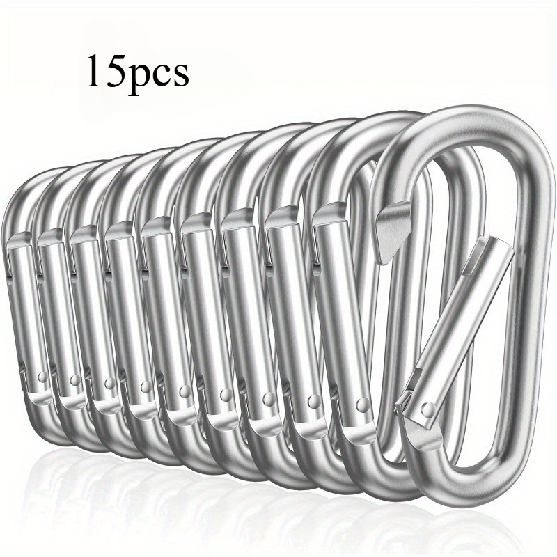 TEMU 15pcs Multifunctional Outdoor Hanging With Spring Quick Opening, Keychain, For Hiking, Camping, Fishing, Backpack Additions And Outdoor