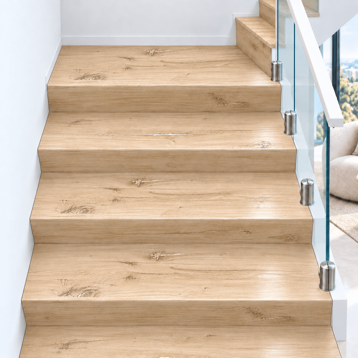 TEMU Self-adhesive Pvc Flooring Suitable For Stairs - Natural Wood Grain Peelable Panels, Installation, Low Maintenance For Renovation, Suitable For