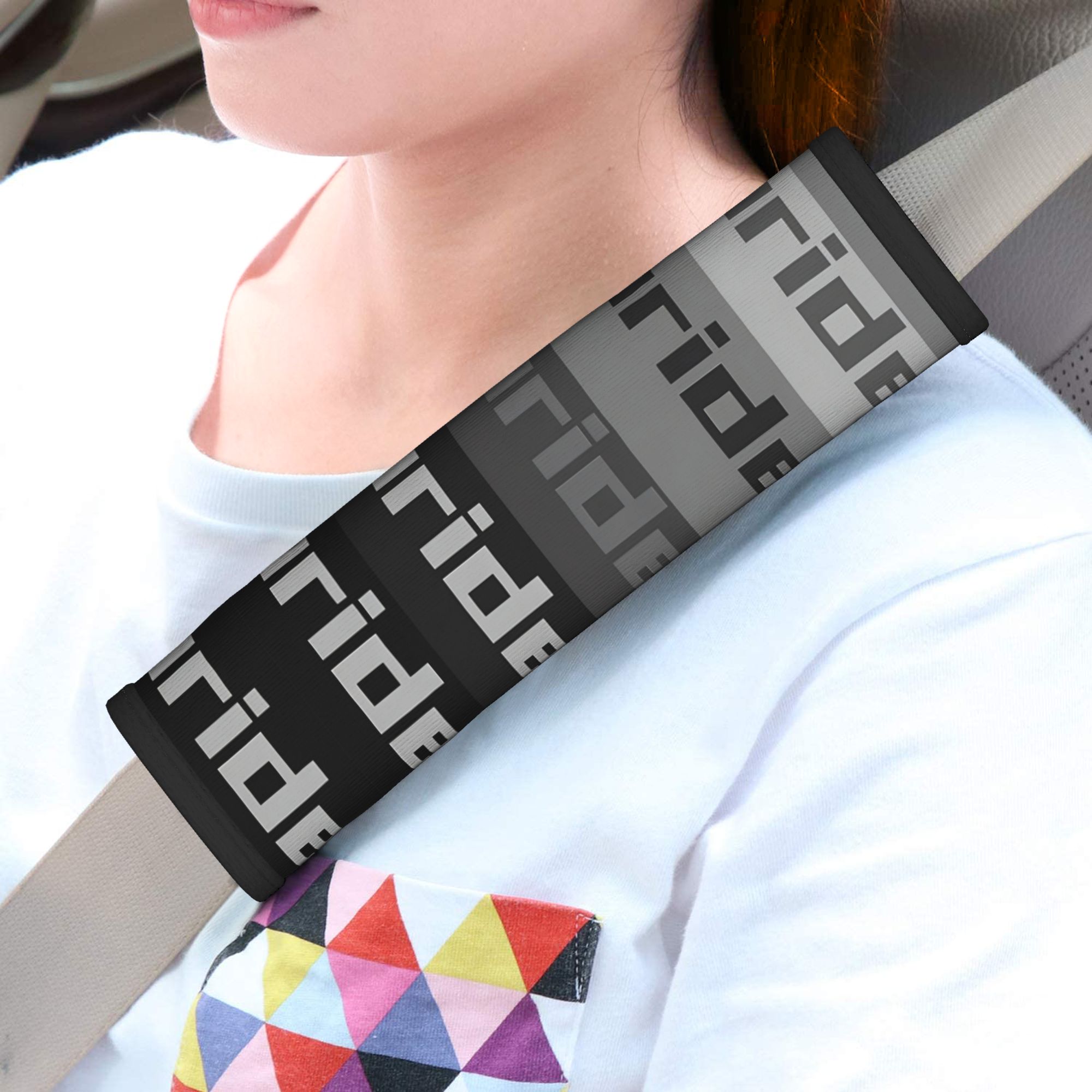 TEMU 1pc Car Seat Belt Cover Minimalist Contrast "bride" Gradient Visual Artwork Suitable For All Car Models, Shoulder Pads, Valentine's Day, Easter,