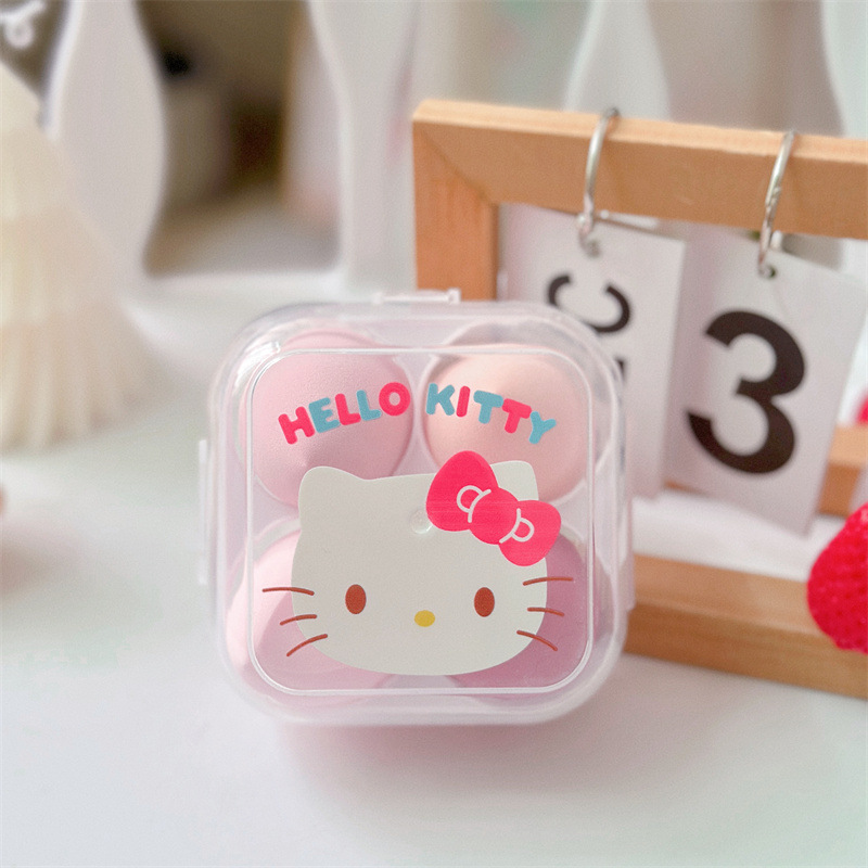 4pcs Cartoon Makeup Sponge Set, Gradient Color Makeup Sponge For Wet And Use, Makeup Sponges - Fragrance-free, Hydrophilic Polyurethane, Suitable For Foundation Application
