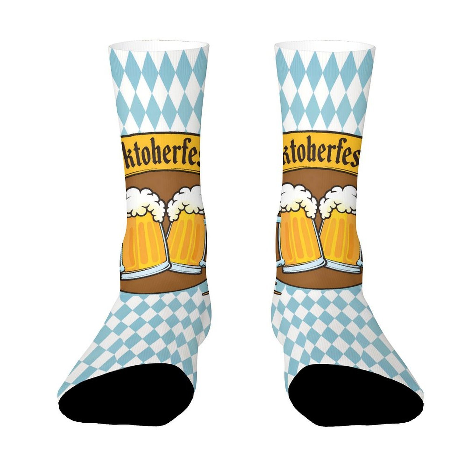 TEMU Unisex Outdoor Socks With Creative Beer , Mid-calf Length For Sports Enthusiasts - Machine Washable & Breathably
